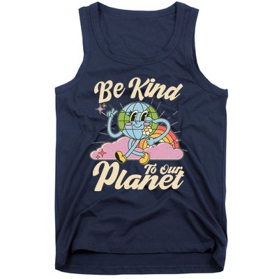 Cute Retro Be Kind To Our Planet Celebrate Earth Day Tank Top