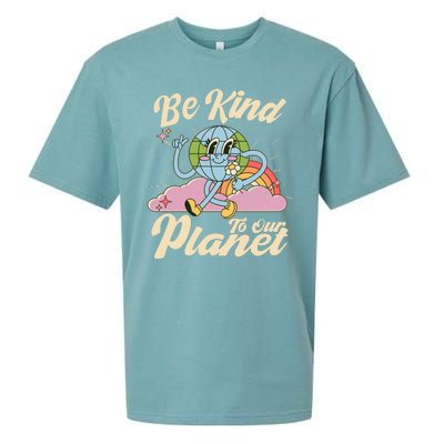 Cute Retro Be Kind To Our Planet Celebrate Earth Day Sueded Cloud Jersey T-Shirt