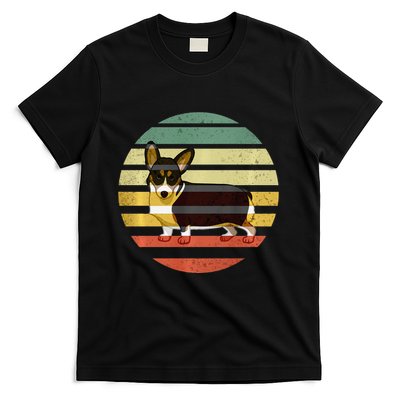 Cute Retro Black Tricolor Pembroke Welsh Corgi Dog Rbtpwc T-Shirt