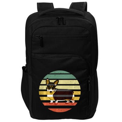 Cute Retro Black Tricolor Pembroke Welsh Corgi Dog Rbtpwc Impact Tech Backpack
