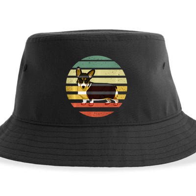 Cute Retro Black Tricolor Pembroke Welsh Corgi Dog Rbtpwc Sustainable Bucket Hat