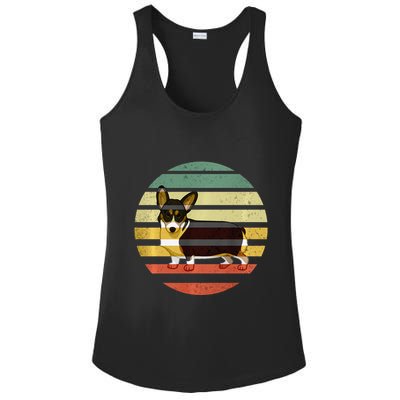 Cute Retro Black Tricolor Pembroke Welsh Corgi Dog Rbtpwc Ladies PosiCharge Competitor Racerback Tank