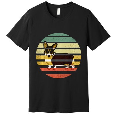 Cute Retro Black Tricolor Pembroke Welsh Corgi Dog Rbtpwc Premium T-Shirt
