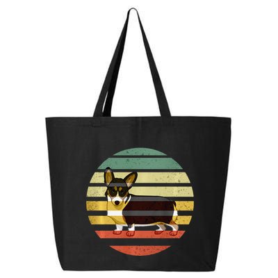 Cute Retro Black Tricolor Pembroke Welsh Corgi Dog Rbtpwc 25L Jumbo Tote