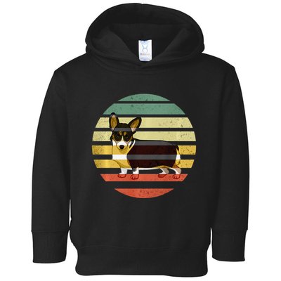 Cute Retro Black Tricolor Pembroke Welsh Corgi Dog Rbtpwc Toddler Hoodie