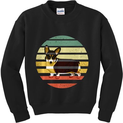 Cute Retro Black Tricolor Pembroke Welsh Corgi Dog Rbtpwc Kids Sweatshirt