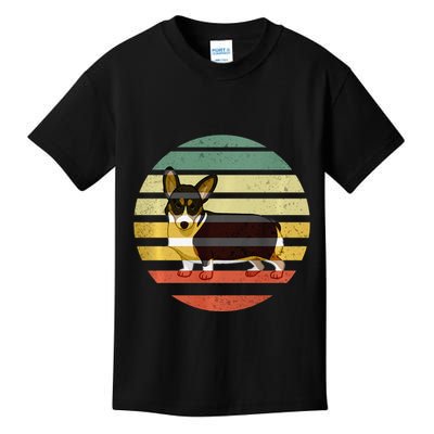 Cute Retro Black Tricolor Pembroke Welsh Corgi Dog Rbtpwc Kids T-Shirt