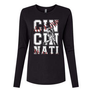 Cincinnati Retro Baseball Lover Met At Game Day Womens Cotton Relaxed Long Sleeve T-Shirt