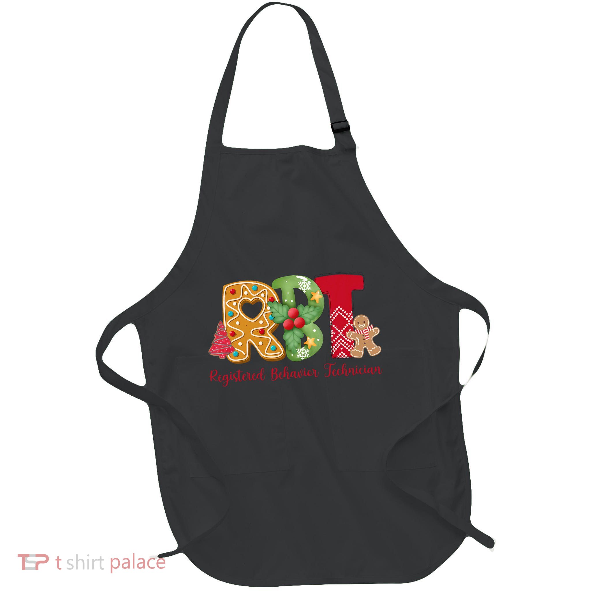 Christmas Registered Behavior Technician Rbt Aba Therapy Full-Length Apron With Pockets