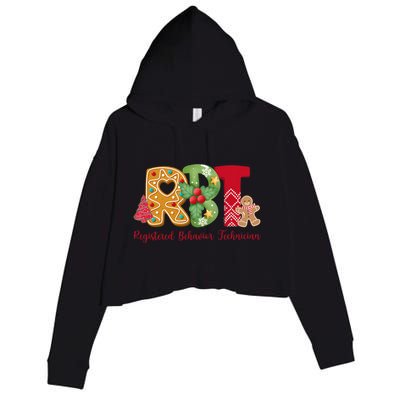 Christmas Registered Behavior Technician Rbt Aba Therapy Crop Fleece Hoodie