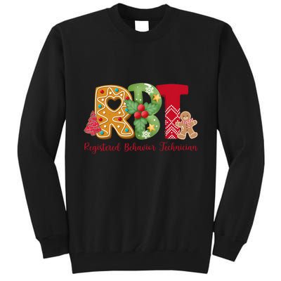 Christmas Registered Behavior Technician Rbt Aba Therapy Tall Sweatshirt