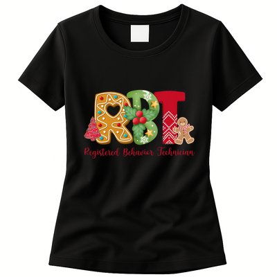 Christmas Registered Behavior Technician Rbt Aba Therapy Womens T-Shirt