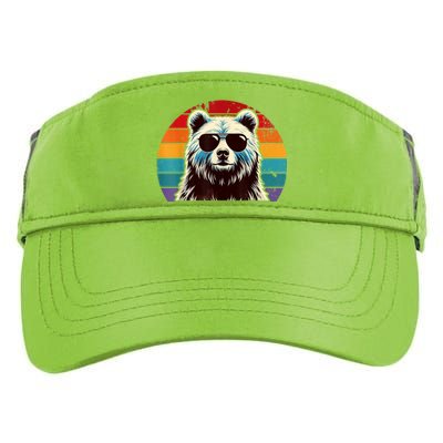 Cool Retro Bear In Sunglasses 70s 80s 90s Novelty Funny Bear Adult Drive Performance Visor