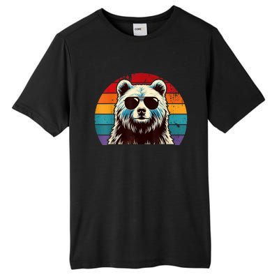 Cool Retro Bear In Sunglasses 70s 80s 90s Novelty Funny Bear Tall Fusion ChromaSoft Performance T-Shirt