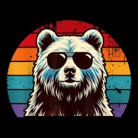 Cool Retro Bear In Sunglasses 70s 80s 90s Novelty Funny Bear Mug
