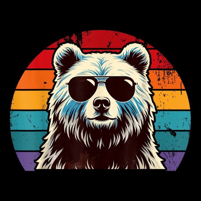 Cool Retro Bear In Sunglasses 70s 80s 90s Novelty Funny Bear Mug