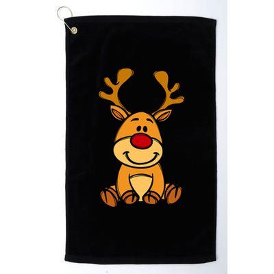 Cute Reindeer Baby Red Nose Christmas Xmas Platinum Collection Golf Towel