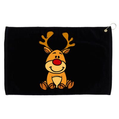 Cute Reindeer Baby Red Nose Christmas Xmas Grommeted Golf Towel