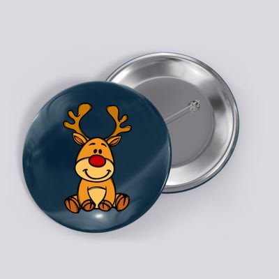 Cute Reindeer Baby Red Nose Christmas Xmas Button