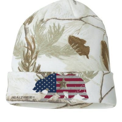 California Republic Bear American Flag 4th Of July Usa Kati Licensed 12" Camo Beanie