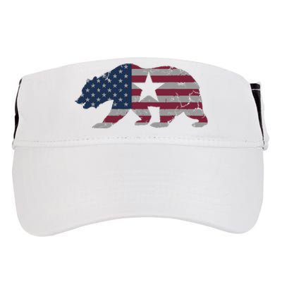 California Republic Bear American Flag 4th Of July Usa Adult Drive Performance Visor