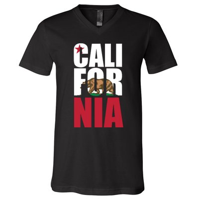 California Republic Bear T V-Neck T-Shirt