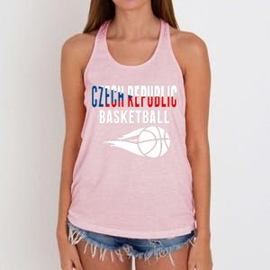 Czech Republic Basketball Lovers Jersey Czech Sport Fans Women's Knotted Racerback Tank