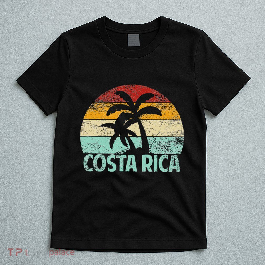 Costa Rica Beach Sunset Palm Tree Retro Vacation Costa Rica T-Shirt