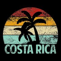 Costa Rica Beach Sunset Palm Tree Retro Vacation Costa Rica 16 in Basic Backpack