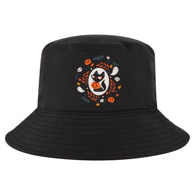 Cute Retro Black Cat Fall Halloween Cool Comfort Performance Bucket Hat