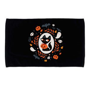 Cute Retro Black Cat Fall Halloween Microfiber Hand Towel