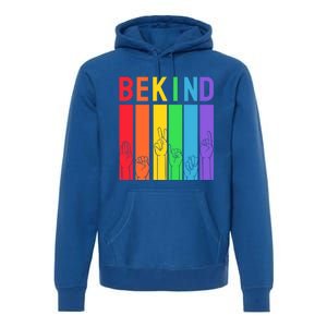 Colorful Rainbow Be Kind Lgbt Lgbtq Great Gift Premium Hoodie