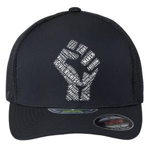 Civil Rights Black Power Fist March For Justice Flexfit Unipanel Trucker Cap