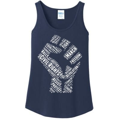 Civil Rights Black Power Fist March For Justice Ladies Essential Tank