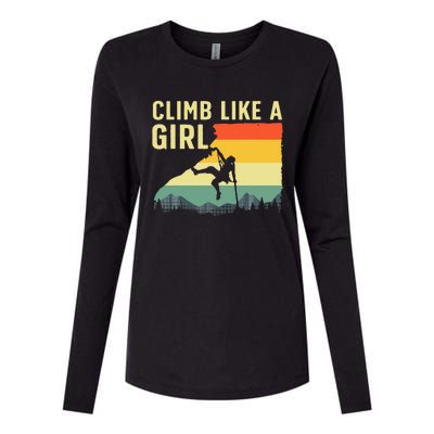 Cool Rock Climbing Mountain Rock Climbers Womens Cotton Relaxed Long Sleeve T-Shirt