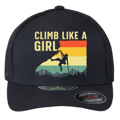 Cool Rock Climbing Mountain Rock Climbers Flexfit Unipanel Trucker Cap