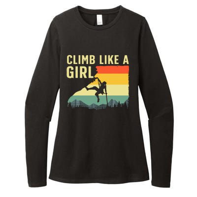 Cool Rock Climbing Mountain Rock Climbers Womens CVC Long Sleeve Shirt