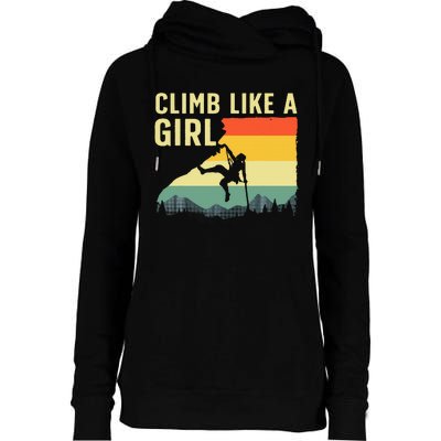 Cool Rock Climbing Mountain Rock Climbers Womens Funnel Neck Pullover Hood