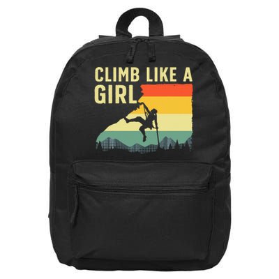 Cool Rock Climbing Mountain Rock Climbers 16 in Basic Backpack