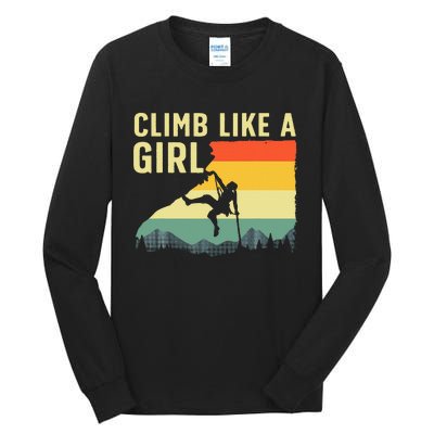 Cool Rock Climbing Mountain Rock Climbers Tall Long Sleeve T-Shirt