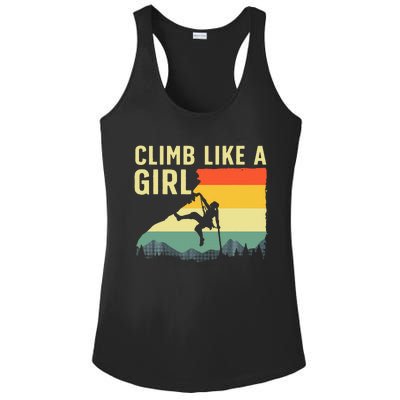 Cool Rock Climbing Mountain Rock Climbers Ladies PosiCharge Competitor Racerback Tank