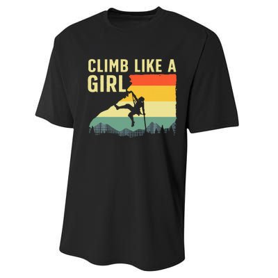 Cool Rock Climbing Mountain Rock Climbers Performance Sprint T-Shirt