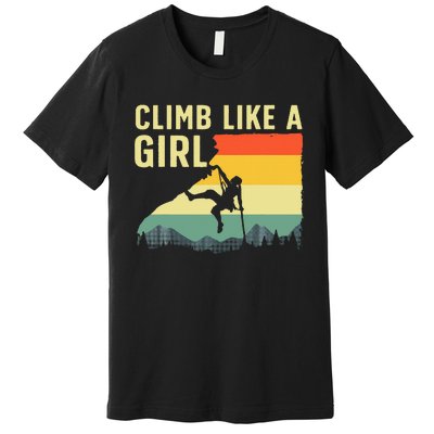 Cool Rock Climbing Mountain Rock Climbers Premium T-Shirt