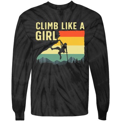 Cool Rock Climbing Mountain Rock Climbers Tie-Dye Long Sleeve Shirt