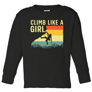 Cool Rock Climbing Mountain Rock Climbers Toddler Long Sleeve Shirt