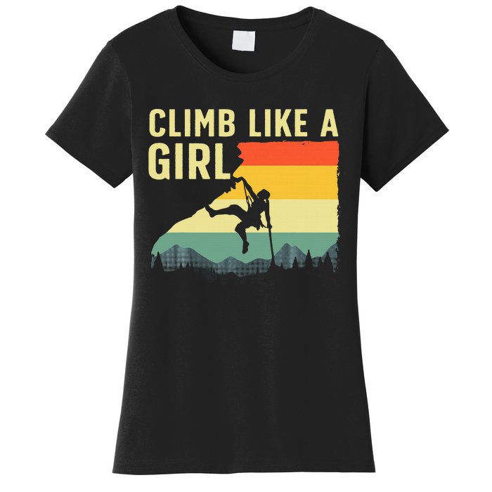 Cool Rock Climbing Mountain Rock Climbers Women's T-Shirt