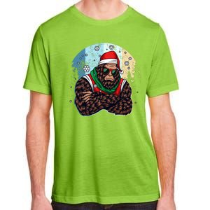 Cool Retro Christmas Big Foot Sasquatch Santa Claus Adult ChromaSoft Performance T-Shirt