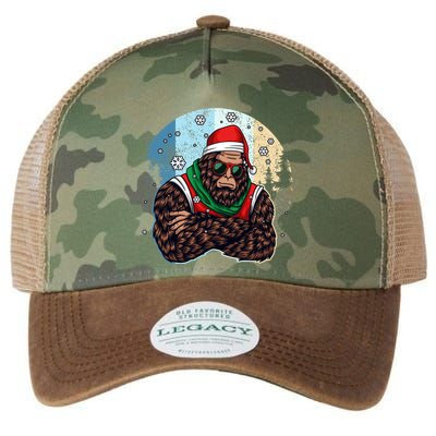 Cool Retro Christmas Big Foot Sasquatch Santa Claus Legacy Tie Dye Trucker Hat