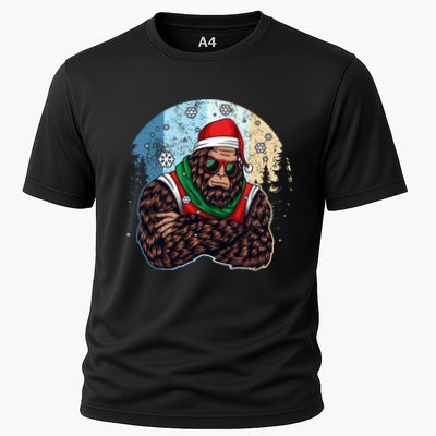 Cool Retro Christmas Big Foot Sasquatch Santa Claus Performance Shirt