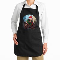 Cool Retro Christmas Big Foot Sasquatch Santa Claus Apron